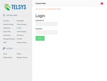 Tablet Screenshot of kontrollpanel.telsys.no